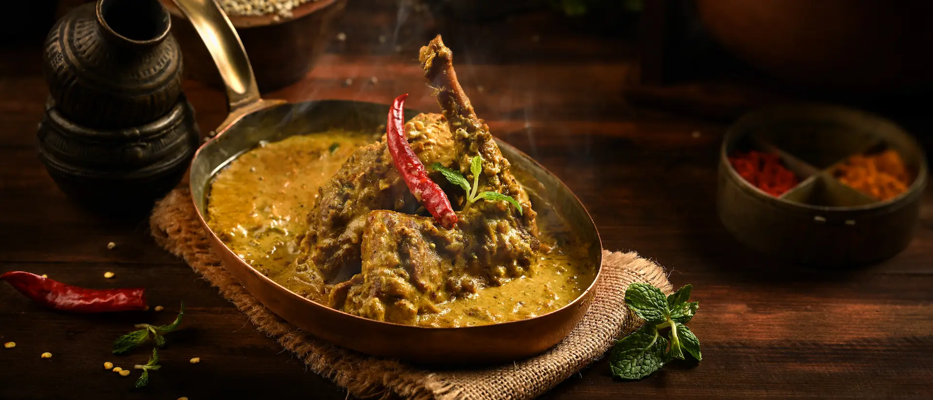 Kerala-inspired cuisine presentation